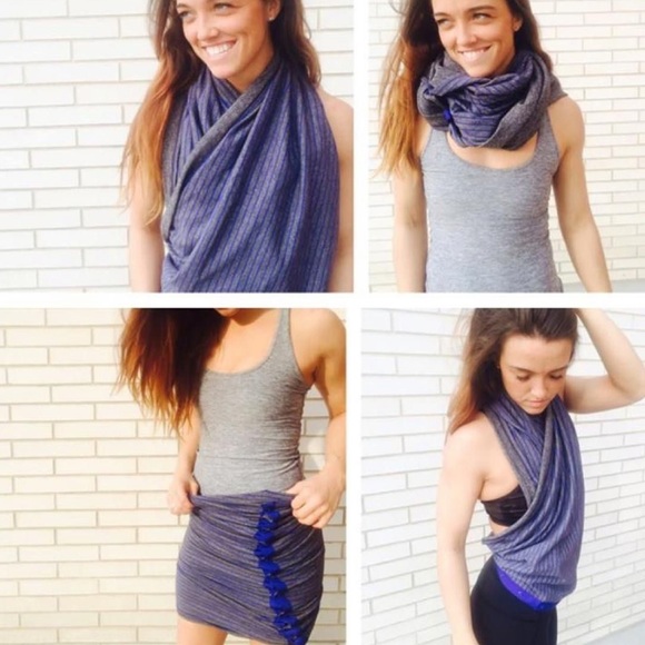 LULULEMON Vinyasa Scarf hyper stripe blue gray - Picture 3 of 7